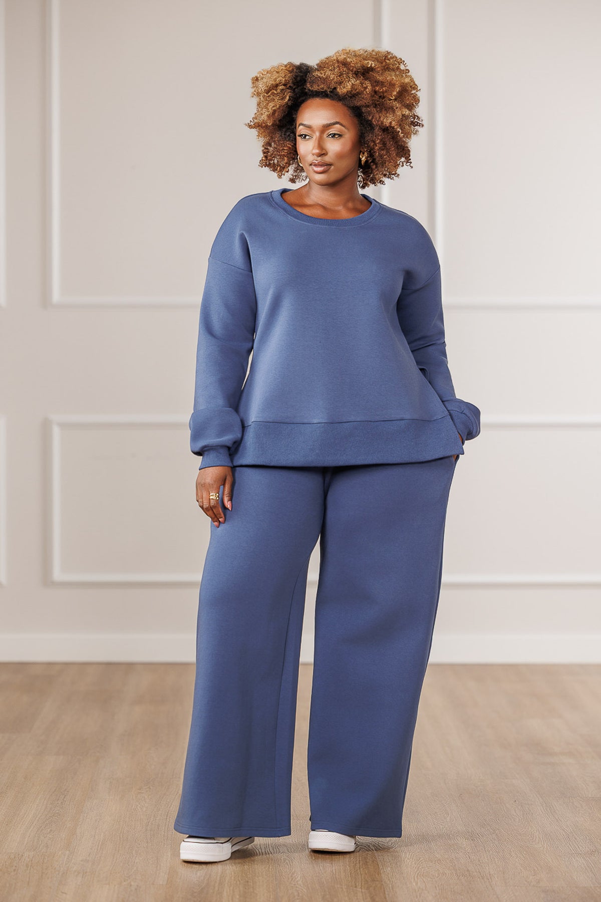 Bailey Side Slit Top - Blue