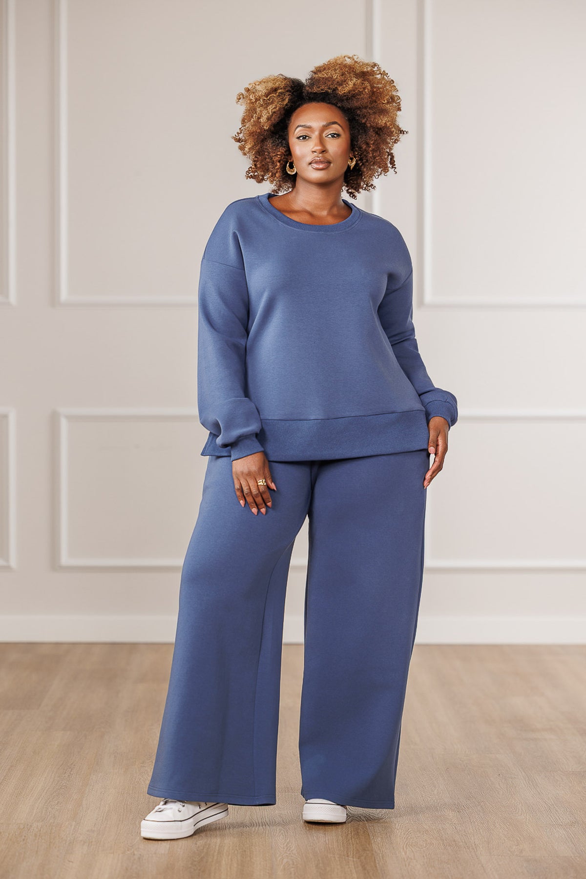 Bailey Side Slit Top - Blue