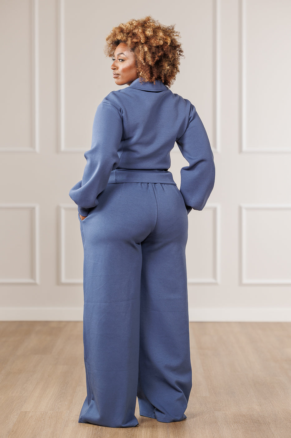 Cleo Half Zip Top - Blue