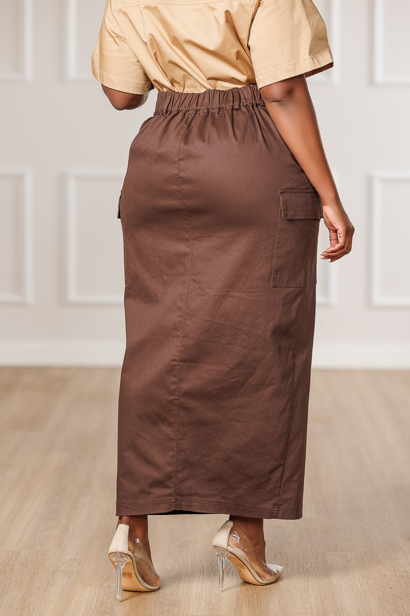 Marion Cargo Maxi Skirt - Brown