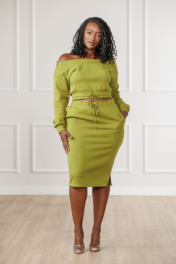 スカート Golden Skirts Aliya Golden Lime Side Zipper Skirt – J. Brooks Boutique