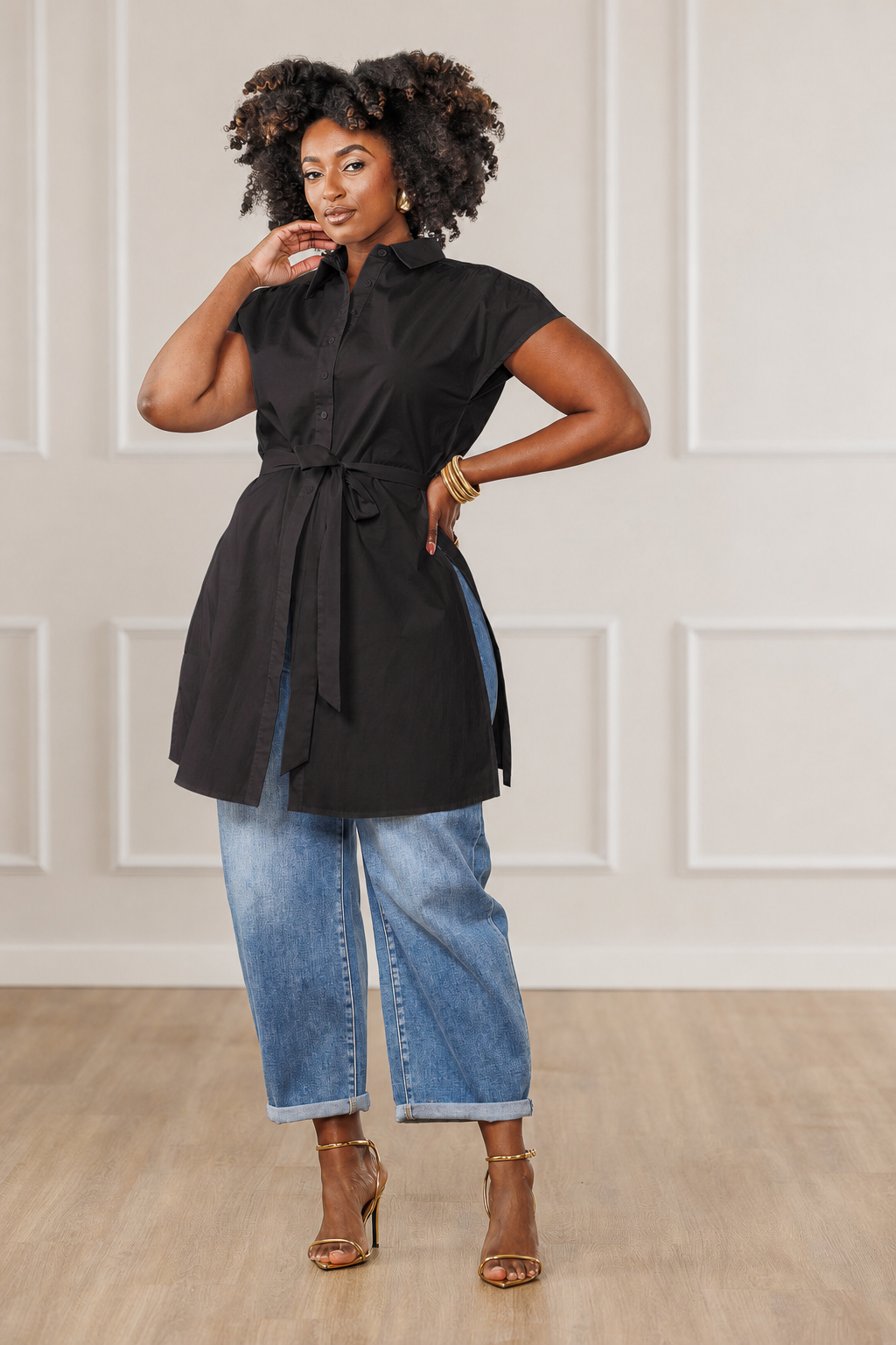 Shae Button Down Top - Black